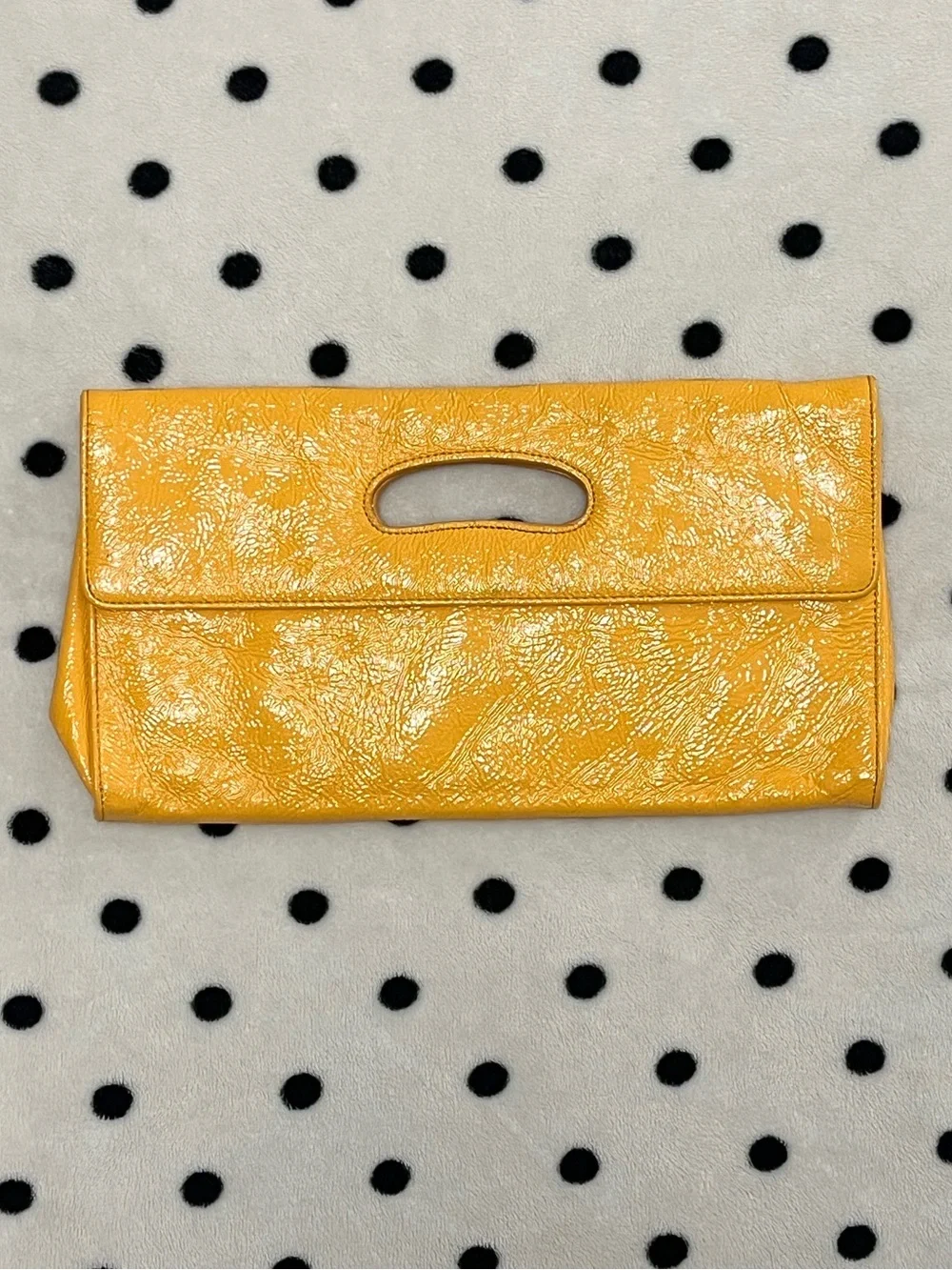 HOBO International Y2K Katrina Mustard Patent Leather Clutch